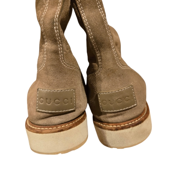 Gucci Suede Quercy Flat Boots Size 37.5 - Picture 4 of 11
